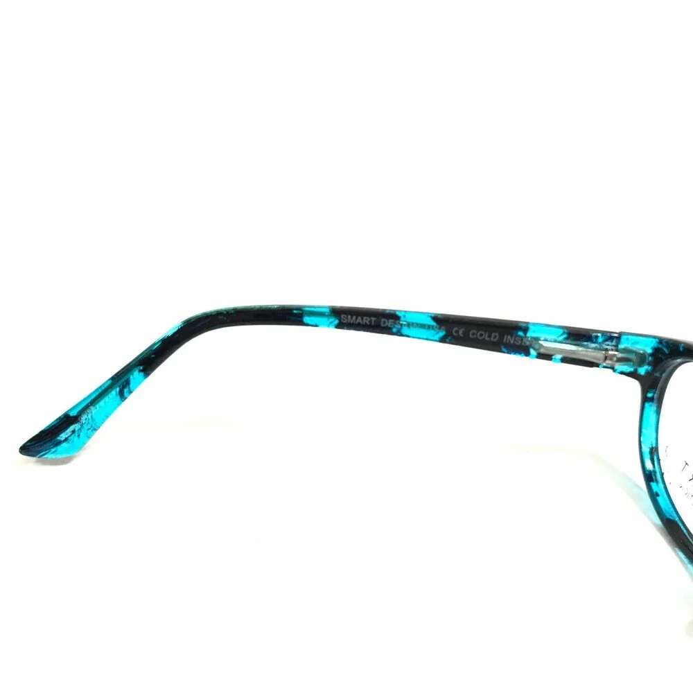 Smart Collection Eyeglasses Frames S2819 C1 TURQUOISE Black Blue Oval 52-16-140